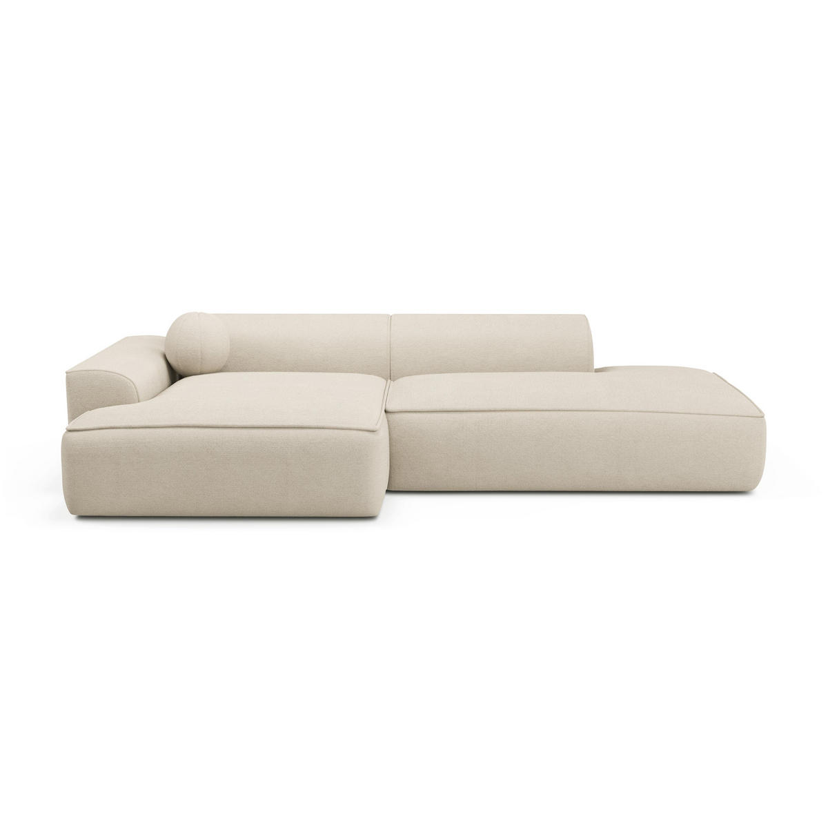 ECKSOFA LINKS Rastergewebe Creme 260cm - Creme, Textil (155/260cm) - Sia Home
