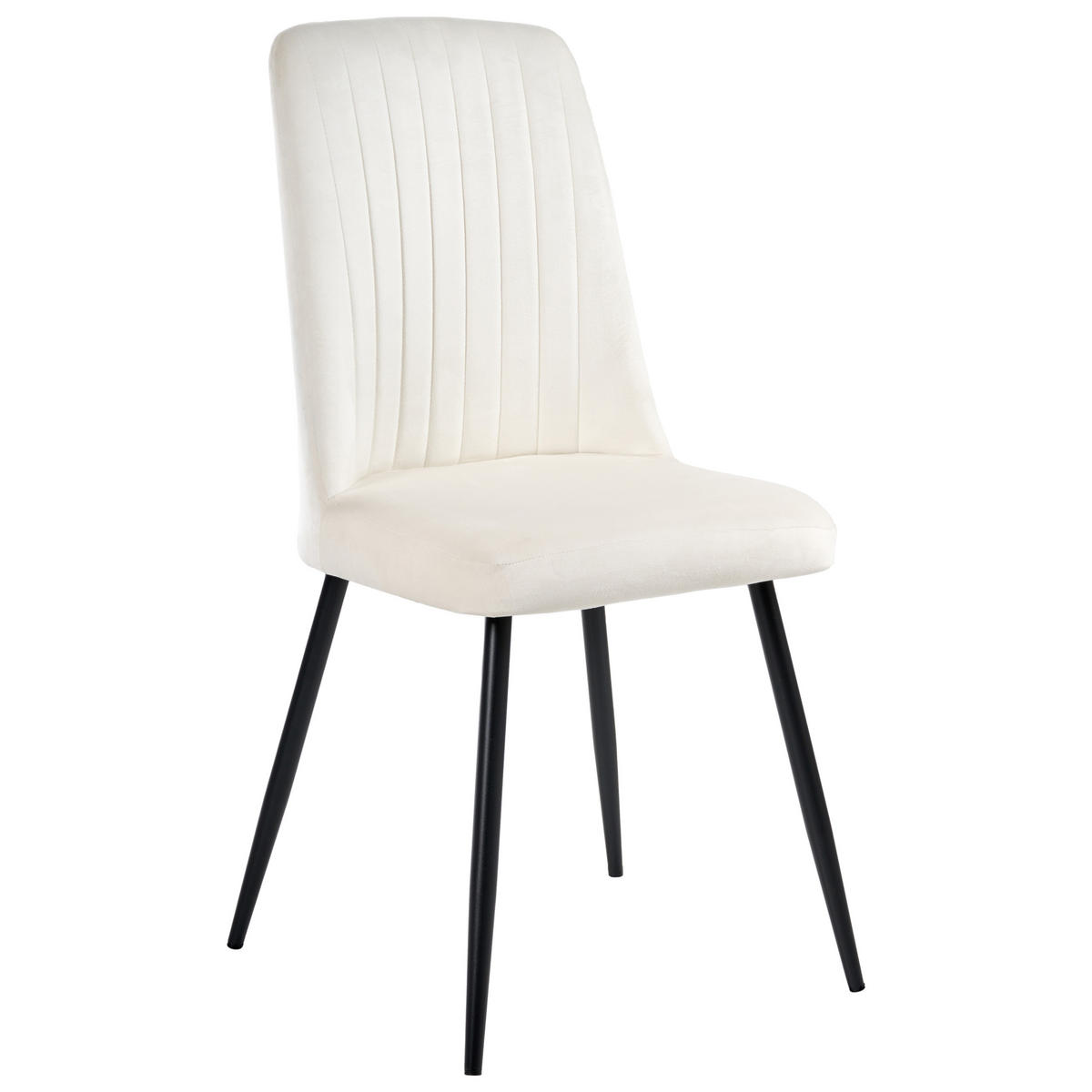 ESSZIMMERSTUHL 4er-Set Cremeweiß Kirby - Schwarz/Weiß, Textil (47/91/49cm) - Beliani