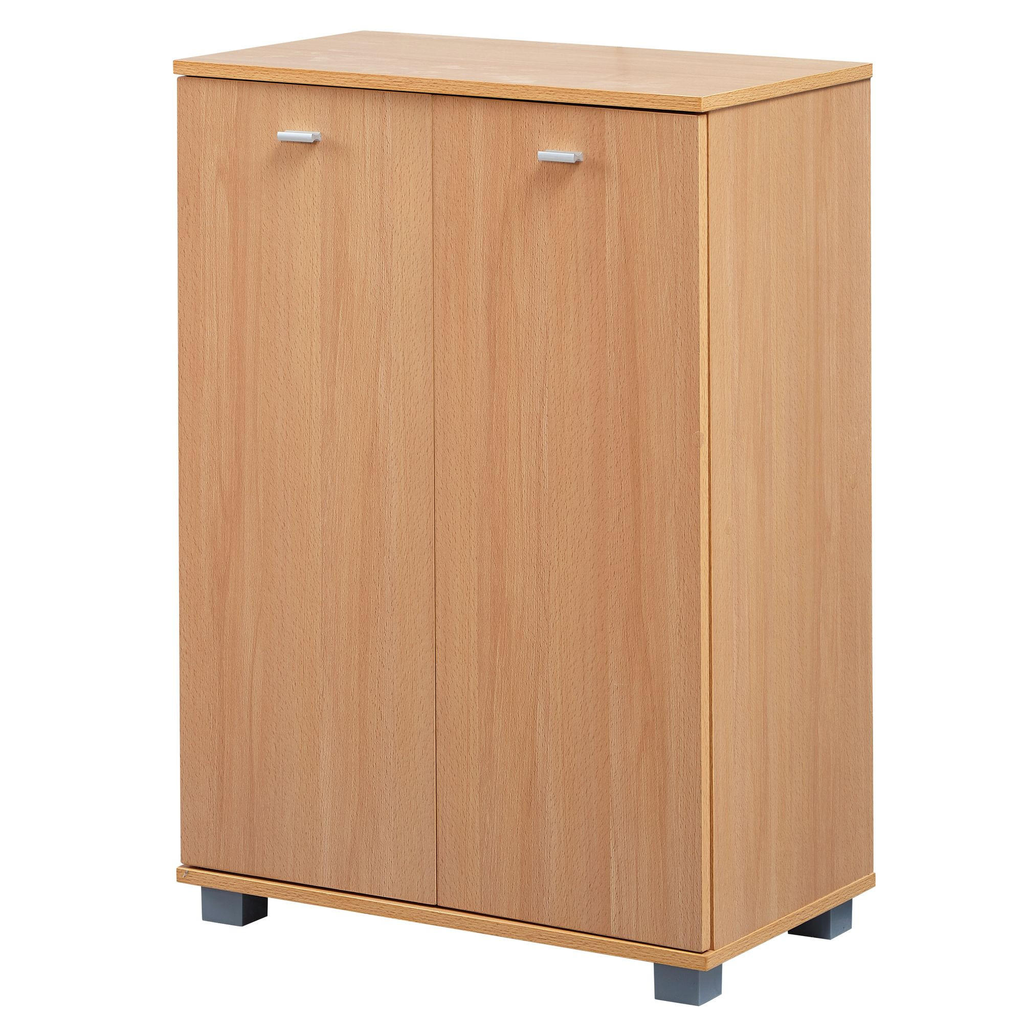 SCHUHSCHRANK Holz mit 4 Fächern und 2 Türen, Braun 60x35x90 cm - Braun, Kunststoff (60/90/35cm) - KADIMA DESIGN