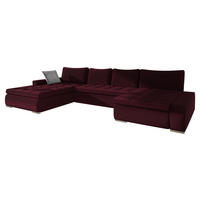 WOHNLANDSCHAFT Caro Premium - Bordeaux/Silberfarben, Holz/Textil (394/80/213cm) - MIRJAN24