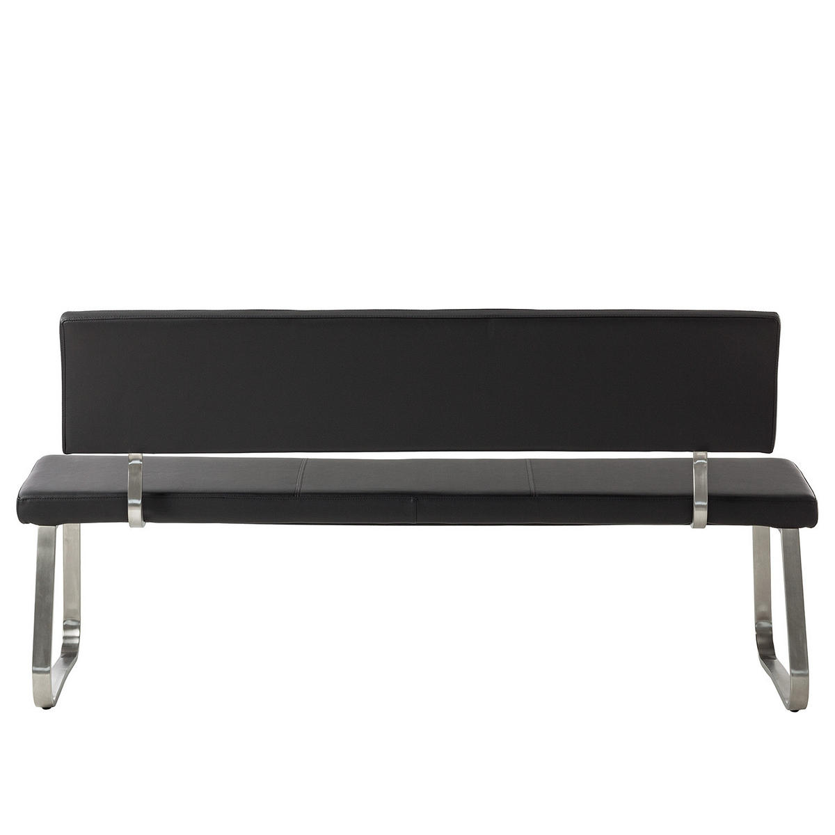 SITZBANK - Metall / Kunstleder - Schwarz, Kunststoff/Metall (175/86/59cm) - home24