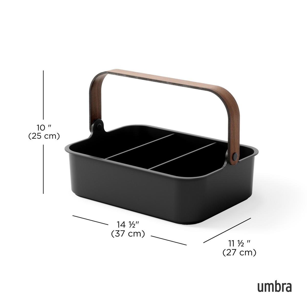 KOSMETIK-ORGANIZER Bellwood, Schwarz / Walnuss - Schwarz, Kunststoff (27/25/37cm) - Umbra