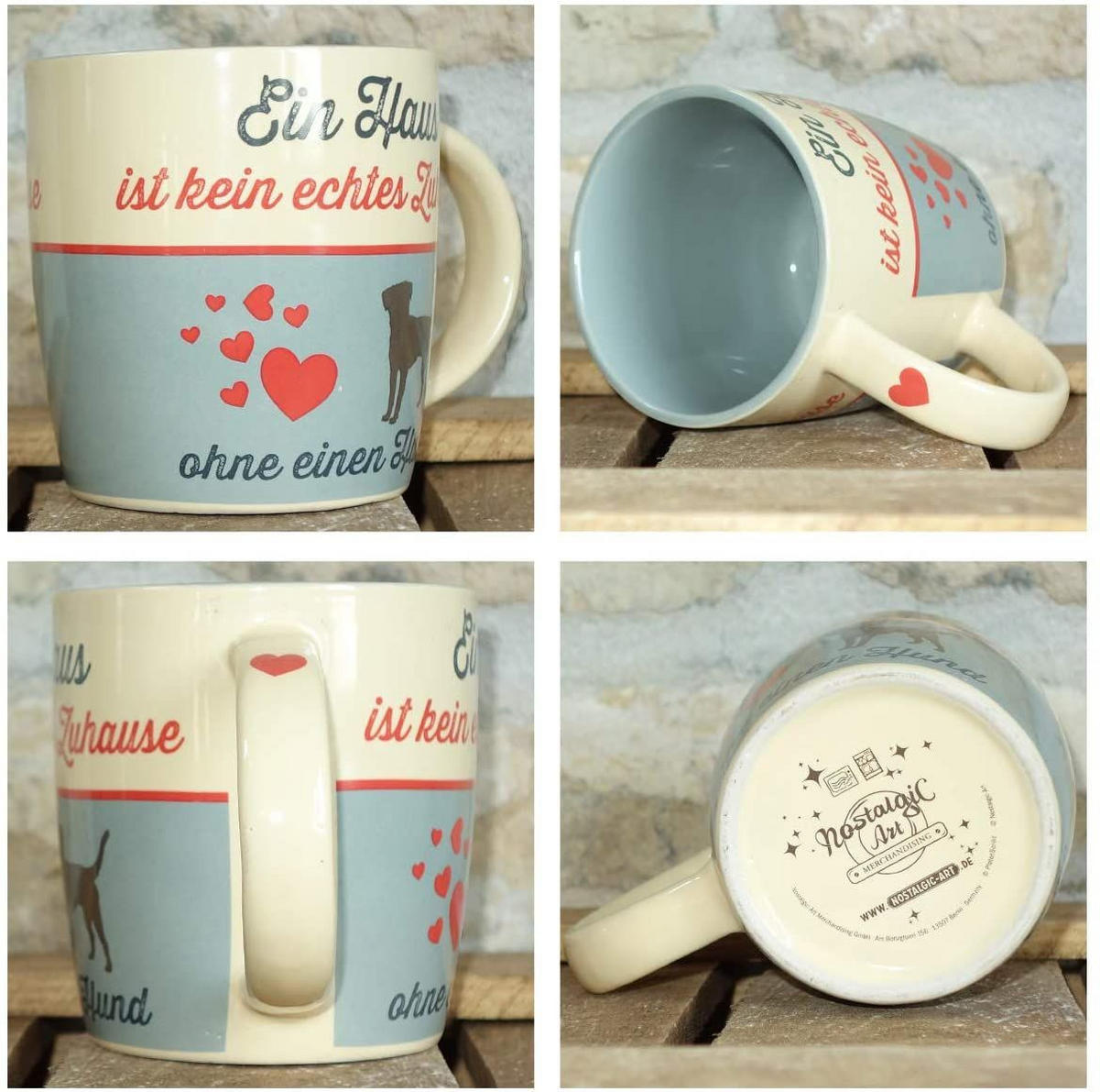 KAFFEETASSE 330 ml PfotenSchild Ein Haus ist kein echtes Zuhause - Multicolor, Keramik (0.33L) - Nostalgic-Art