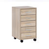 SCHUBLADENSCHRANK Holz 5 Schubladen Mit Rollen ITTER, Beige 33x38x63 cm - Beige/Schwarz, Holz/Kunststoff (33/63/38cm) - KADIMA DESIGN