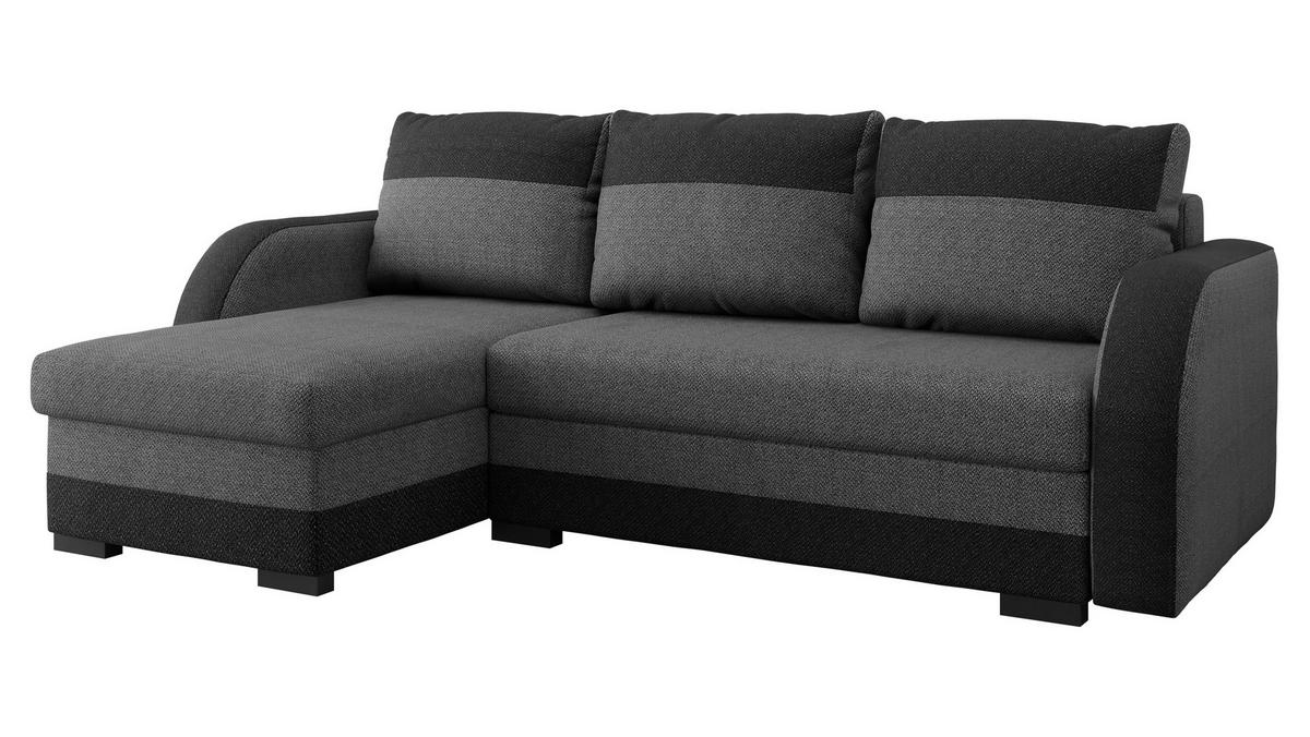 ECKSOFA Jozef - Dunkelgrau/Schwarz, Holz/Textil (230/140cm) - MIRJAN24