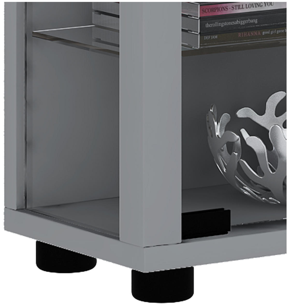 VITRINENSCHRANK Silber - Silberfarben, Holzwerkstoff (59/90/18cm) - ebuy24