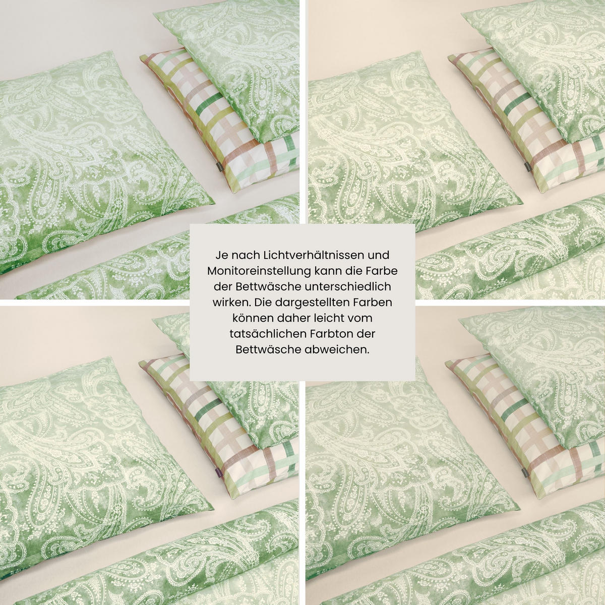 BETTWÄSCHESET Claire - Renforcé - 2-teilig - 135x200 cm - Grün - Grün, Textil (135/200cm) - SCHIESSER