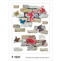 WANDTATTOO Blumen & Schmetterlinge 65 x 85 cm - Grau, Papier (85/65/65cm) - Sanders & Sanders