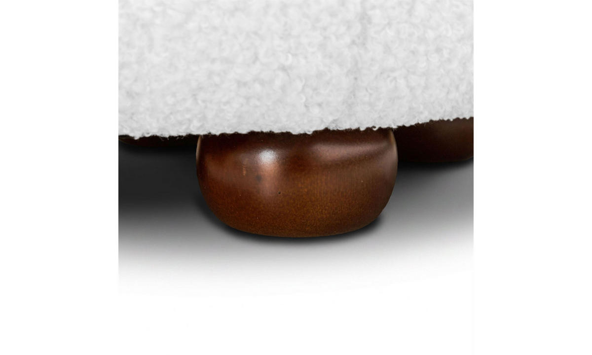 HOCKER NOLLIE 34/34/40 cm Weiß - Weiß/Braun, Holz/Textil (34/40/34cm) - Lookway