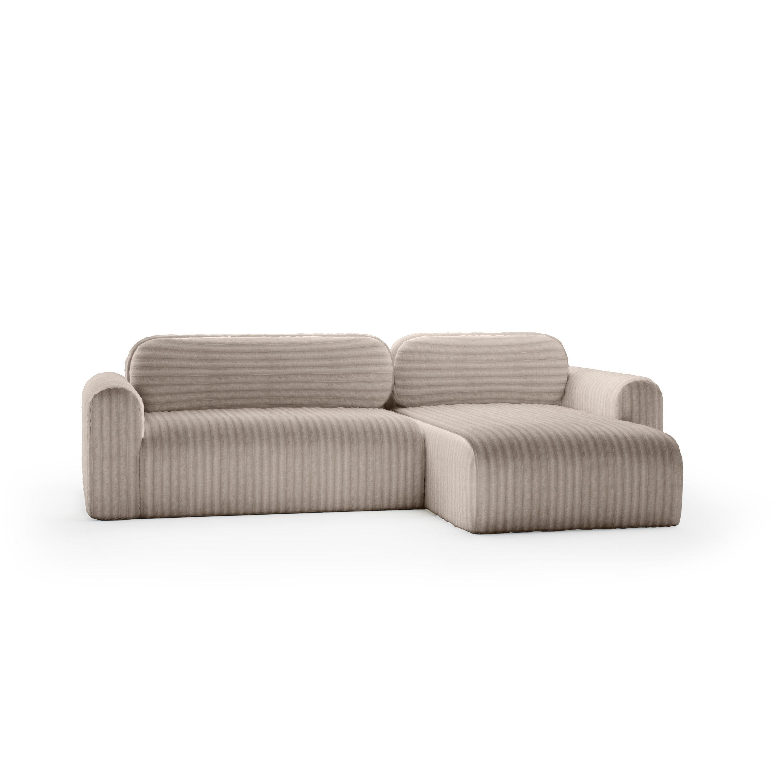 ECKSOFA mit Schlaffunktion Emmen, Hellbraun - Hellbraun, Textil (286/100cm) - Fedve