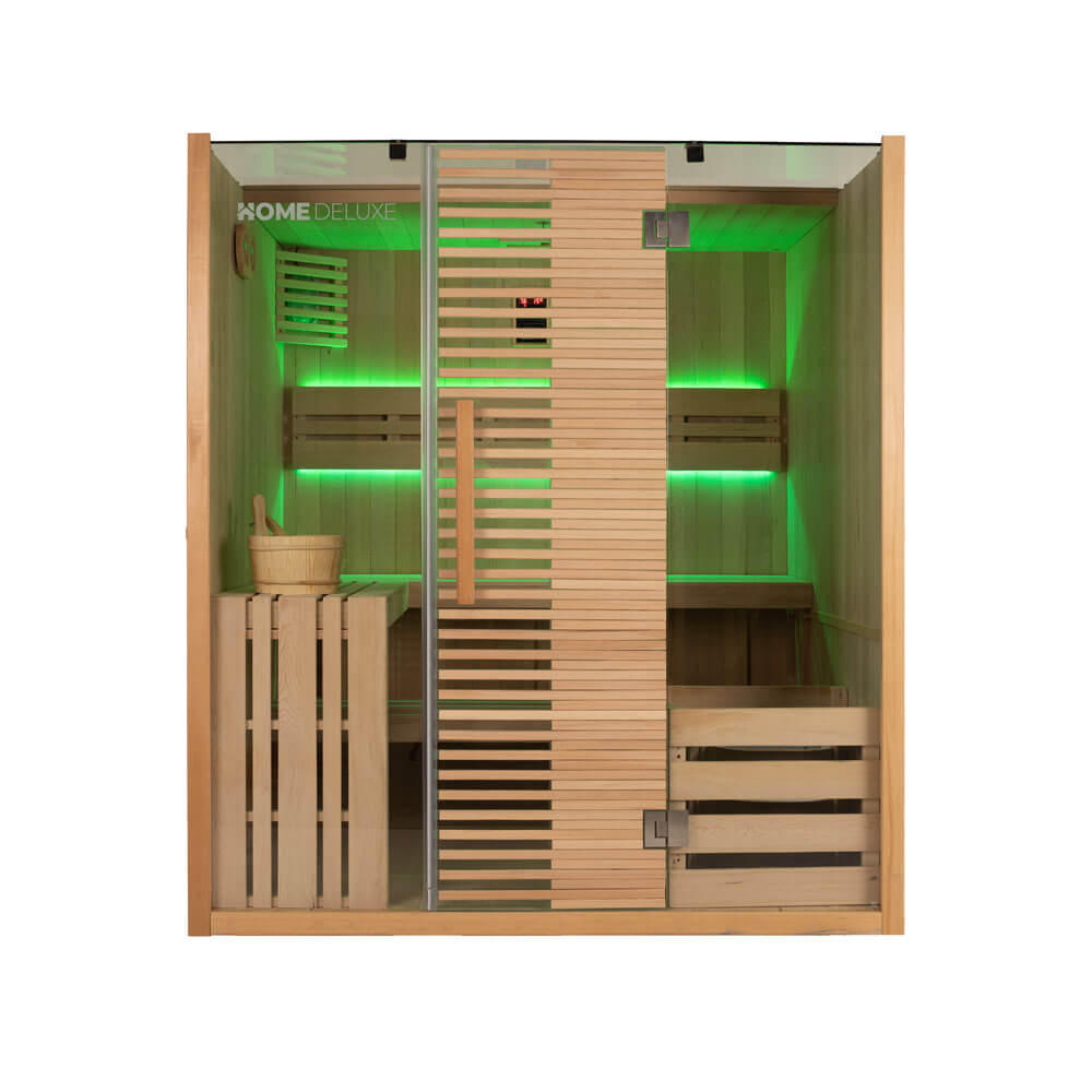 SAUNA OMAHA - Naturfarben, Holz (180/200/150cm) - Home Deluxe