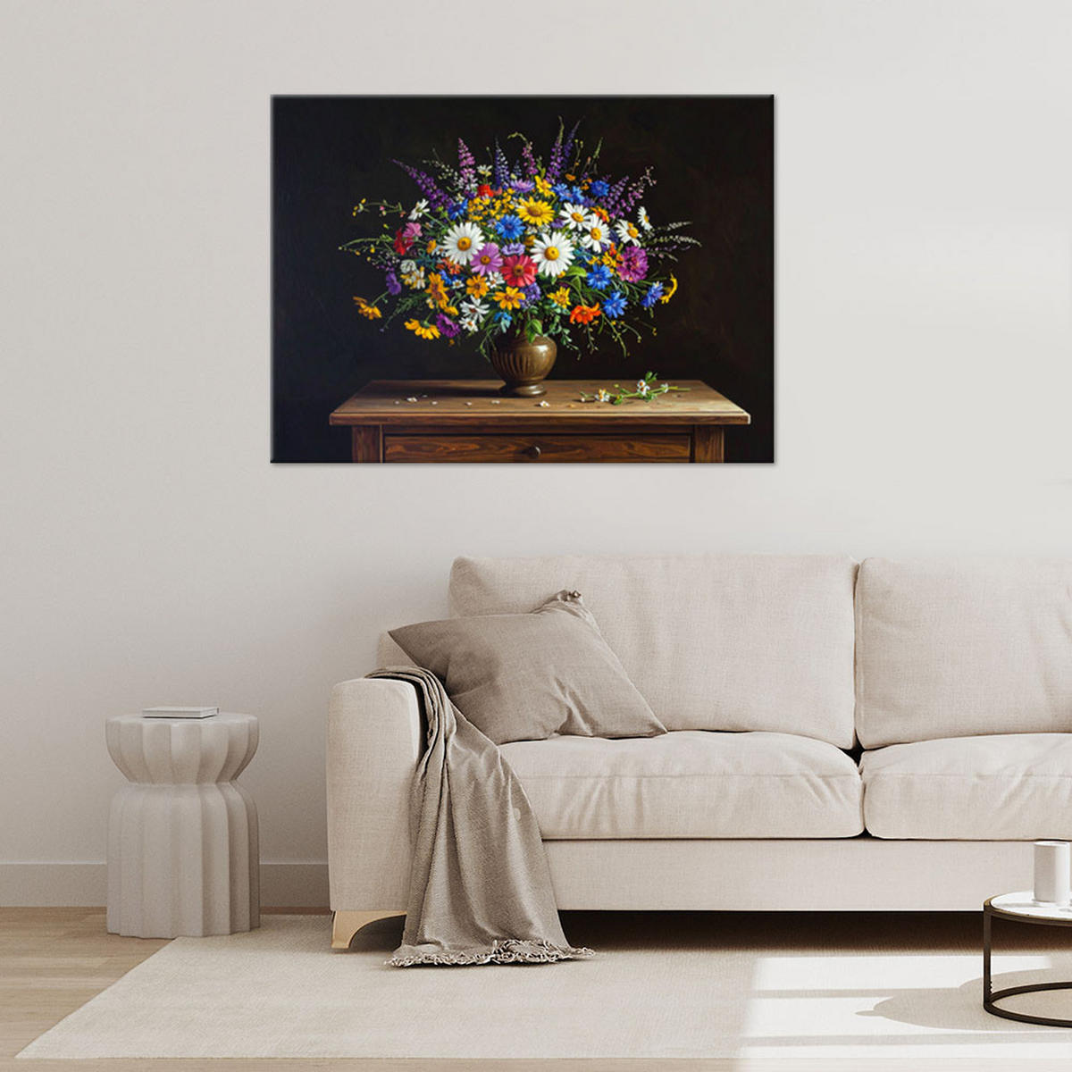 LEINWANDBILD Blumen 120x80cm - Multicolor, Textil (120/80cm) - Feeby