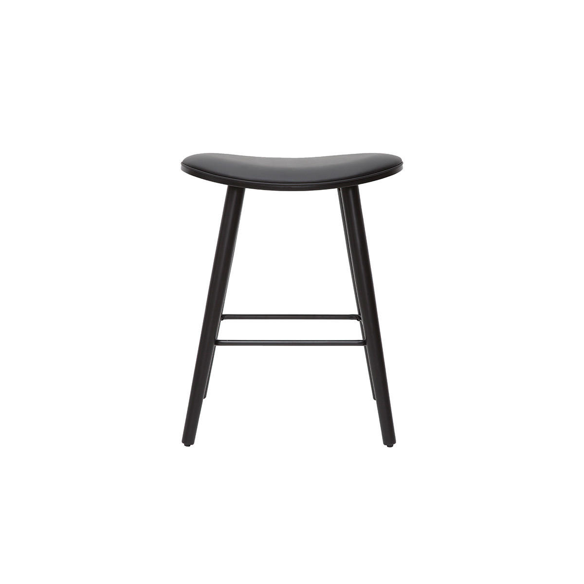 BARHOCKER Schwarz H65 cm 2er-Set MEADOW - Schwarz, Holz (40/68.5/53.5cm) - Miliboo