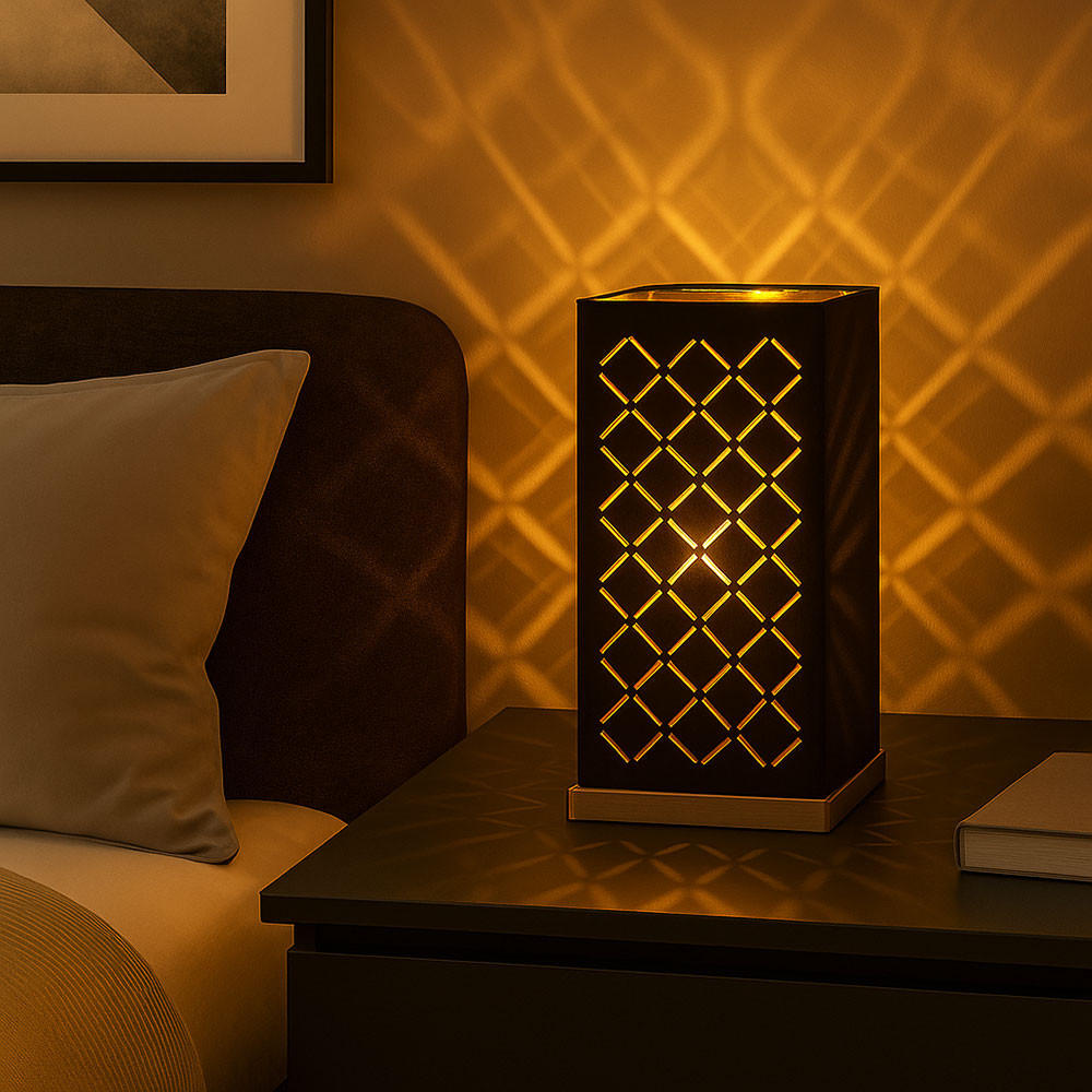 LED TISCHLEUCHTE Metall Schwarz Gold - Schwarz, Metall (11/11/25cm)