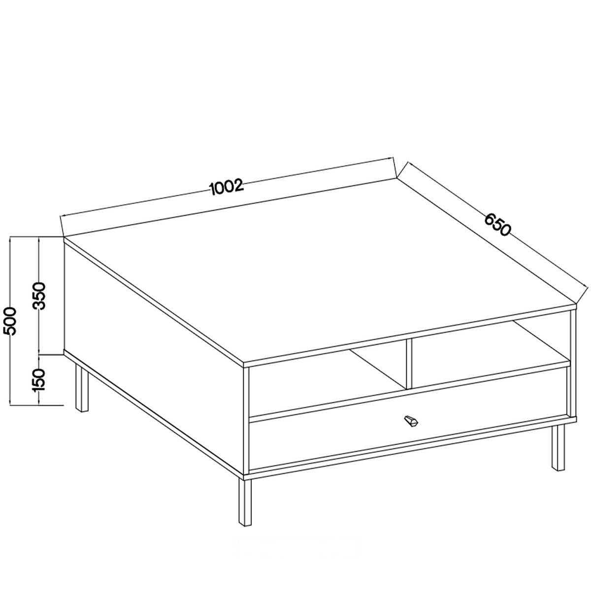 KAFFEETISCH FLOREN, Creme/Gold - Creme, Holzwerkstoff/Metall (65/100.2/50cm) - KONSIMO®