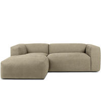 ECKMODULSOFA-LINKS BUFFO 3/4 Sitzer mit extrem weicher Sitzfläche, Gewebestoff, sandfarben - Sandfarben, Textil (237/180cm) - KONSIMO®