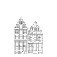 FOTOTAPETE gezeichnete Amsterdamer Grachtenhäuser 150 x 279 cm - Schwarz, Papier (150/279cm) - ESTAhome
