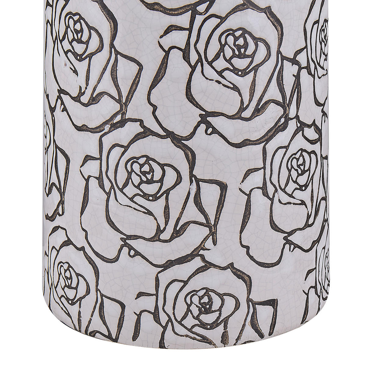BLUMENVASE Steinzeug weiß Alinda - Weiß, Stein (26cm) - Beliani