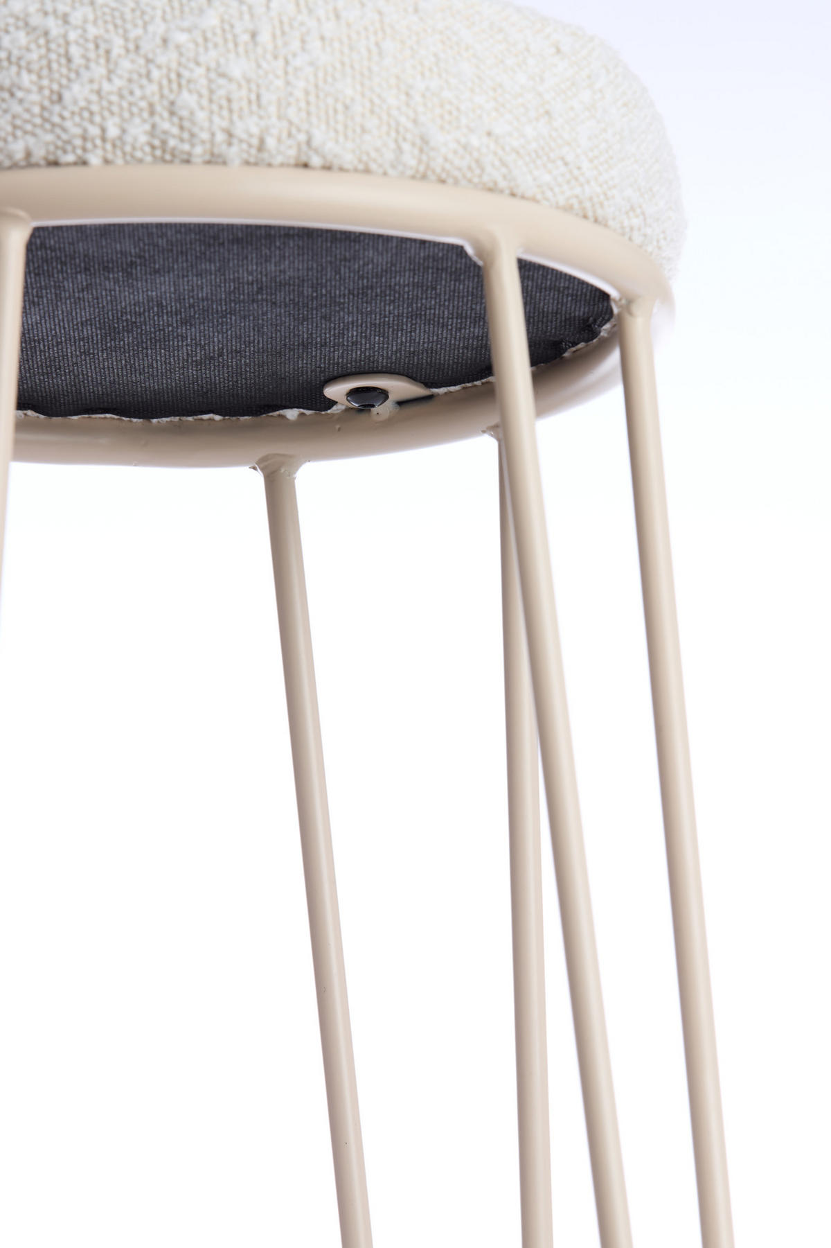 BARHOCKER Alice Weiß 41/41/73 cm - Creme/Weiß, Textil (41/73/41cm) - Light & Living