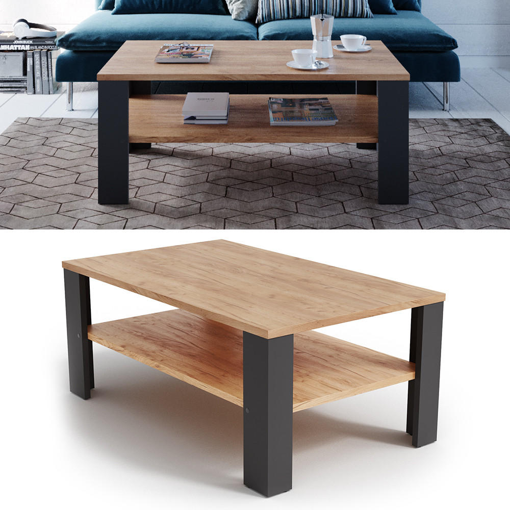 COUCHTISCH Anthrazit 100 x 60 cm - Anthrazit, Holzwerkstoff (60/100/42cm) - Vicco