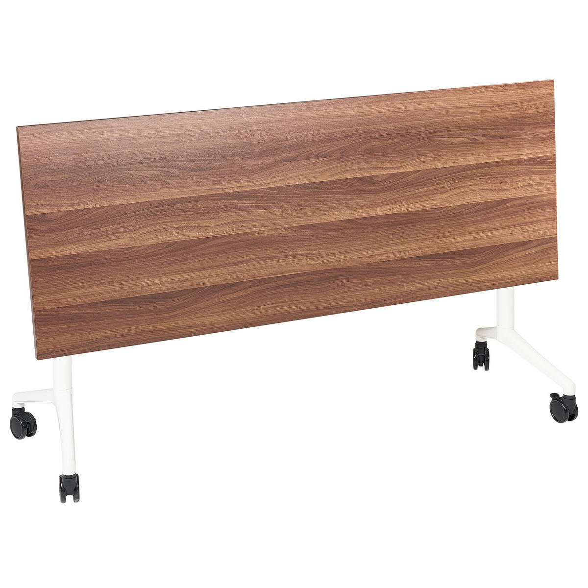 SCHREIBTISCH Zusammenklappbarer Dunkelbraun 160/60 cm Cavi - Braun/Weiß, Holzwerkstoff (60/160/73cm) - Beliani