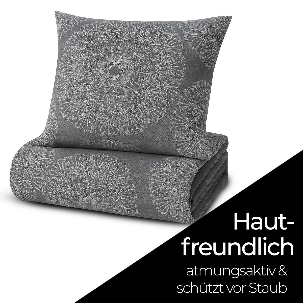 BETTWÄSCHE-SET (135x200cm) - Lanzarote - Grau, Textil (135/200cm) - Bestlivings