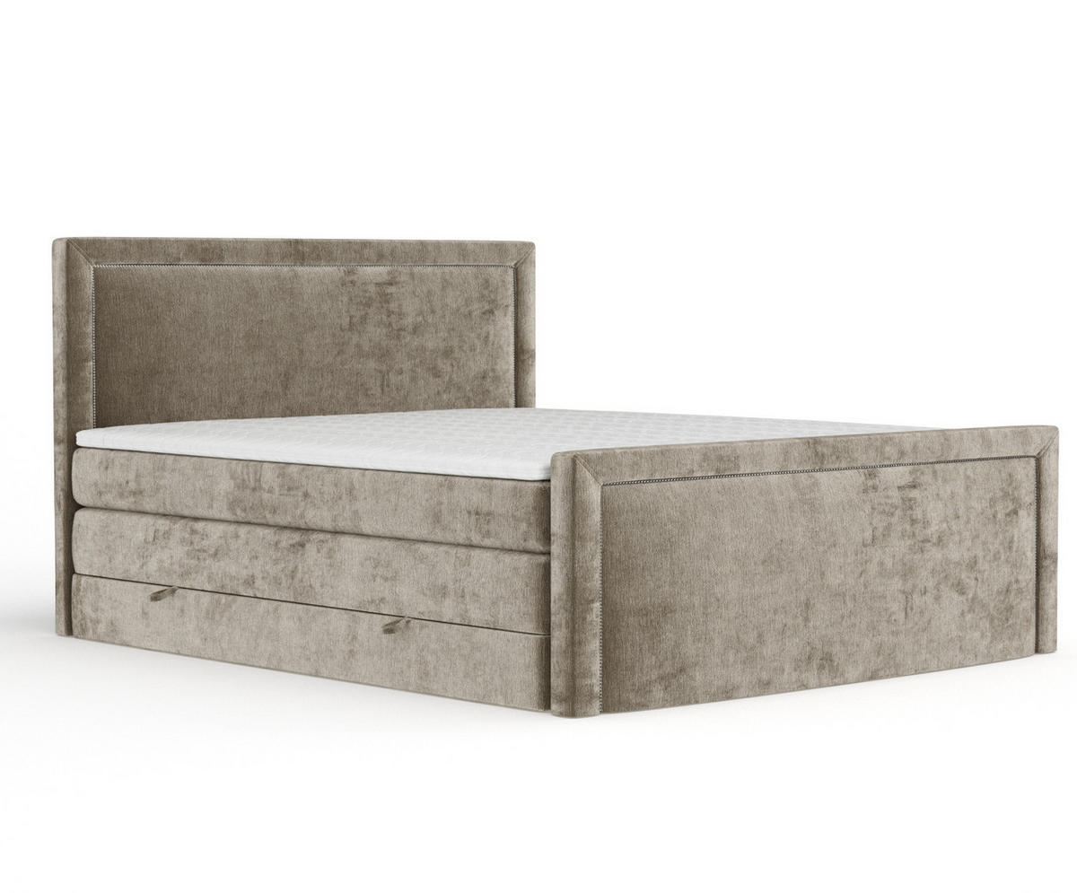 BOXSPRINGBETT Lavenda Beige 200/200 cm - Beige/Schwarz, Holz/Holzwerkstoff (200/200cm) - Maison de Reve