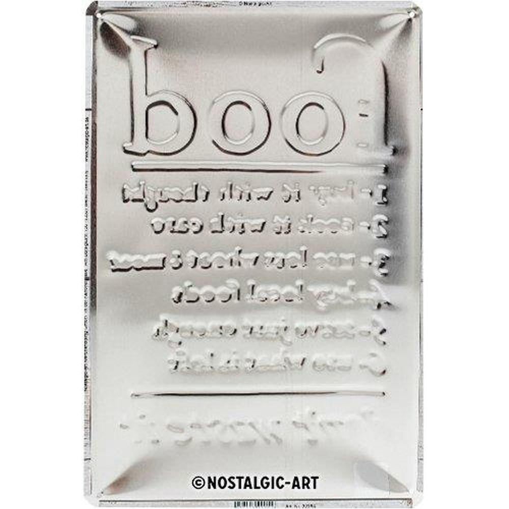 BLECHSCHILD 20/30 cm Home & Country Food Don’t Waste It - Multicolor, Metall (20/30/0.2cm) - Nostalgic-Art