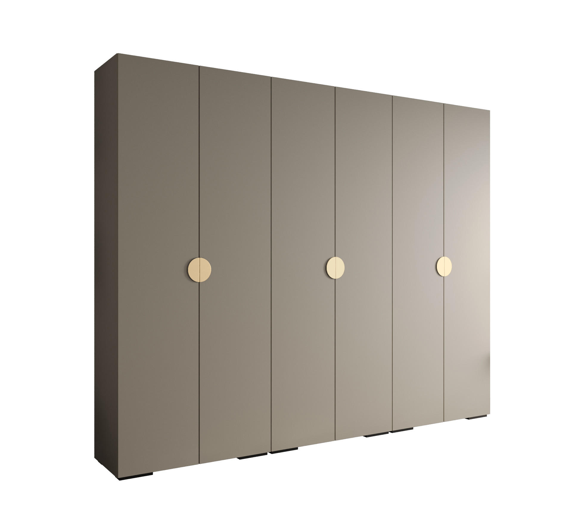 DREHTÜRENSCHRANK 236.7/300/47 6-türig - Kaschmir/Goldfarben, Holz/Metall (300/236.7/47cm) - Abiks Möbel
