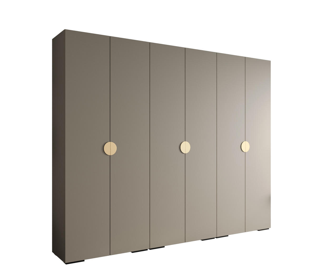 DREHTÜRENSCHRANK 236.7/300/47 6-türig - Kaschmir/Goldfarben, Holz/Metall (300/236.7/47cm) - Abiks Möbel