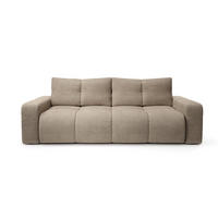 BETTSOFA DUCA Grau Jersey- Stoff mit Schlaffunktion - Grau, Holz (259/90/99cm) - MASSENO