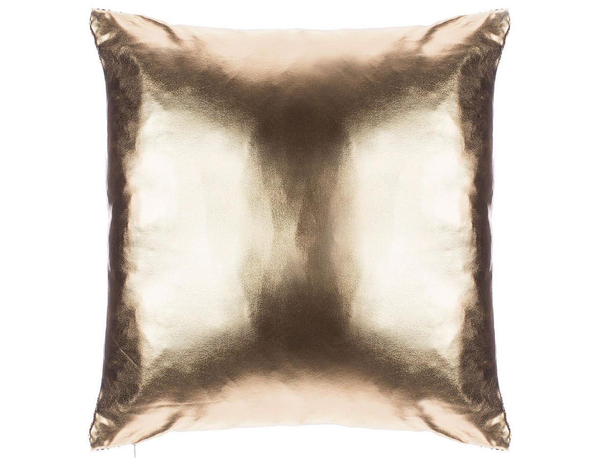 DEKOKISSEN 2er-Set Gold 45/45 cm Aster - Goldfarben, Textil (45/45cm) - Beliani