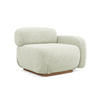 SOFAELEMENT Rechts Chenille Stoff Weiß - Weiß/Braun, Holz/Textil (95/73/95cm) - Makamii