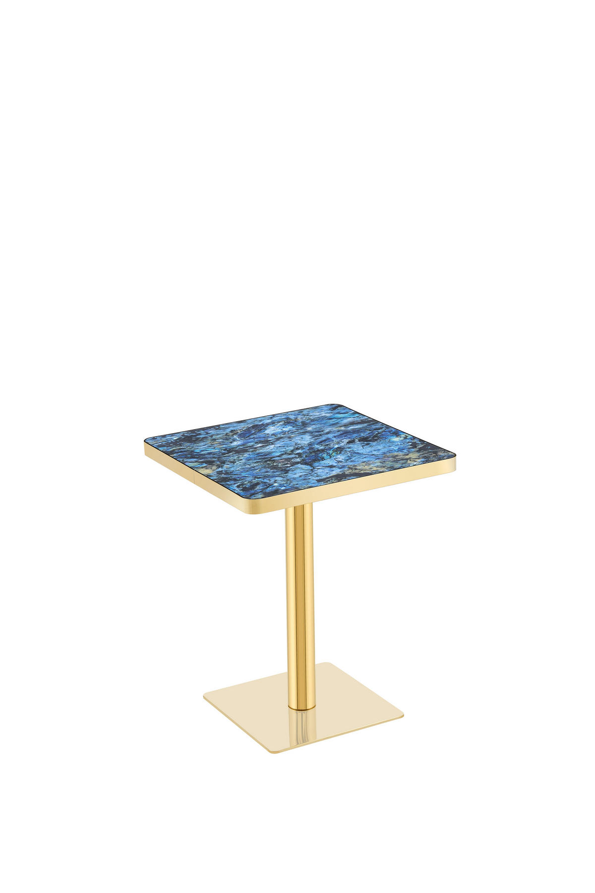 BARTISCH 60/60/74 cm mit Marmor-Optik DE-40025 Blau - Blau, Metall (60/60/74cm) - ComfortXL