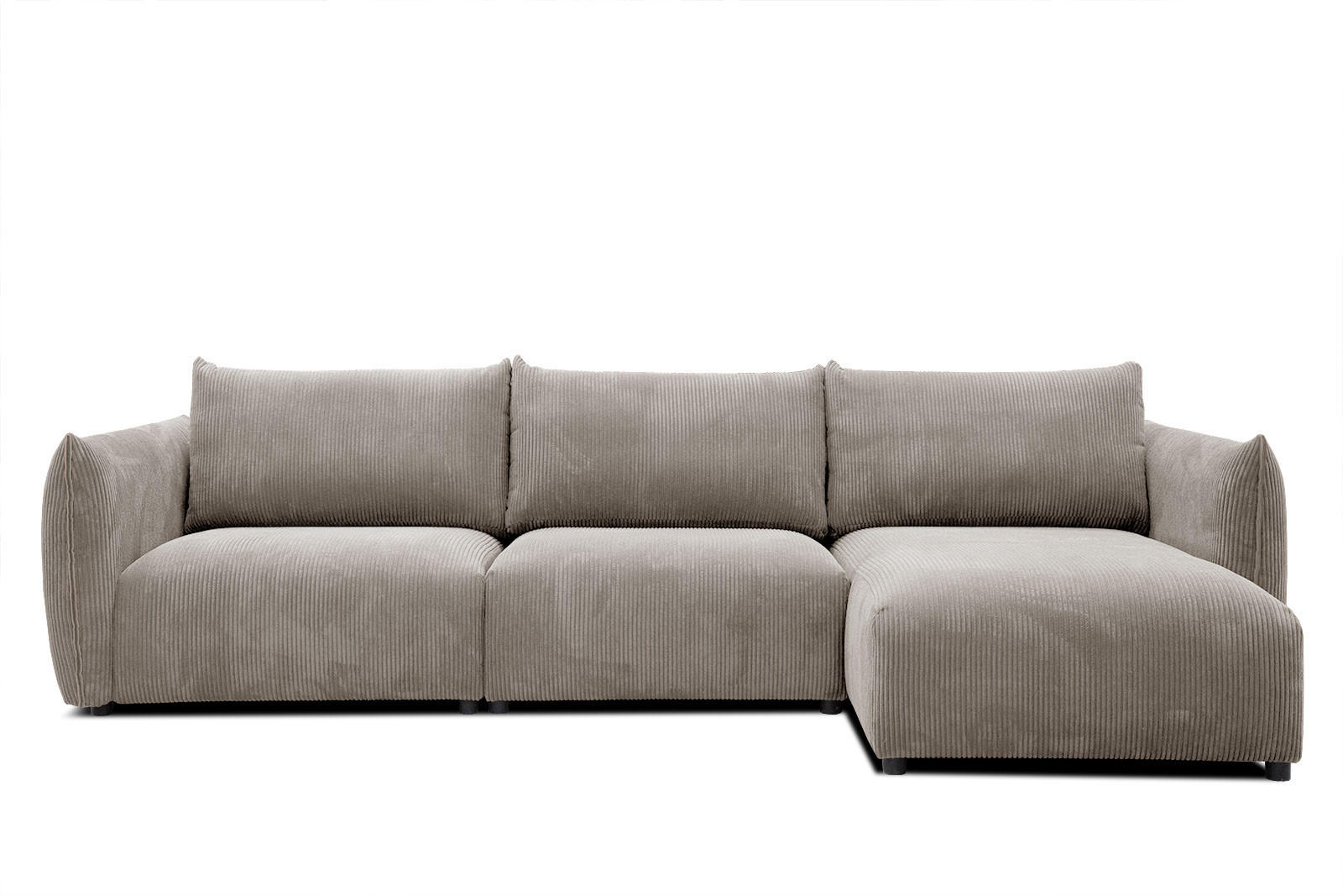 ECKSOFA TAUER 5-Sitzer, taupe - Taupe/Schwarz, Holzwerkstoff/Kunststoff (294/173cm) - Courtois Laville