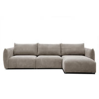 ECKSOFA TAUER 5-Sitzer, taupe - Taupe/Schwarz, Holzwerkstoff/Kunststoff (294/173cm) - Courtois Laville
