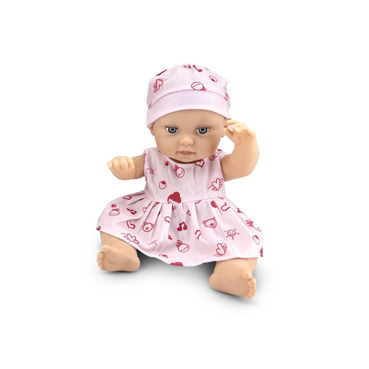 KINDERPUPPE Bear und Baby blau rosa 30 cm, Kuscheltier, Schnuller, beweglicher Körper, ab 18 Monaten - Blau, Kunststoff (16/8/30cm) - Moni