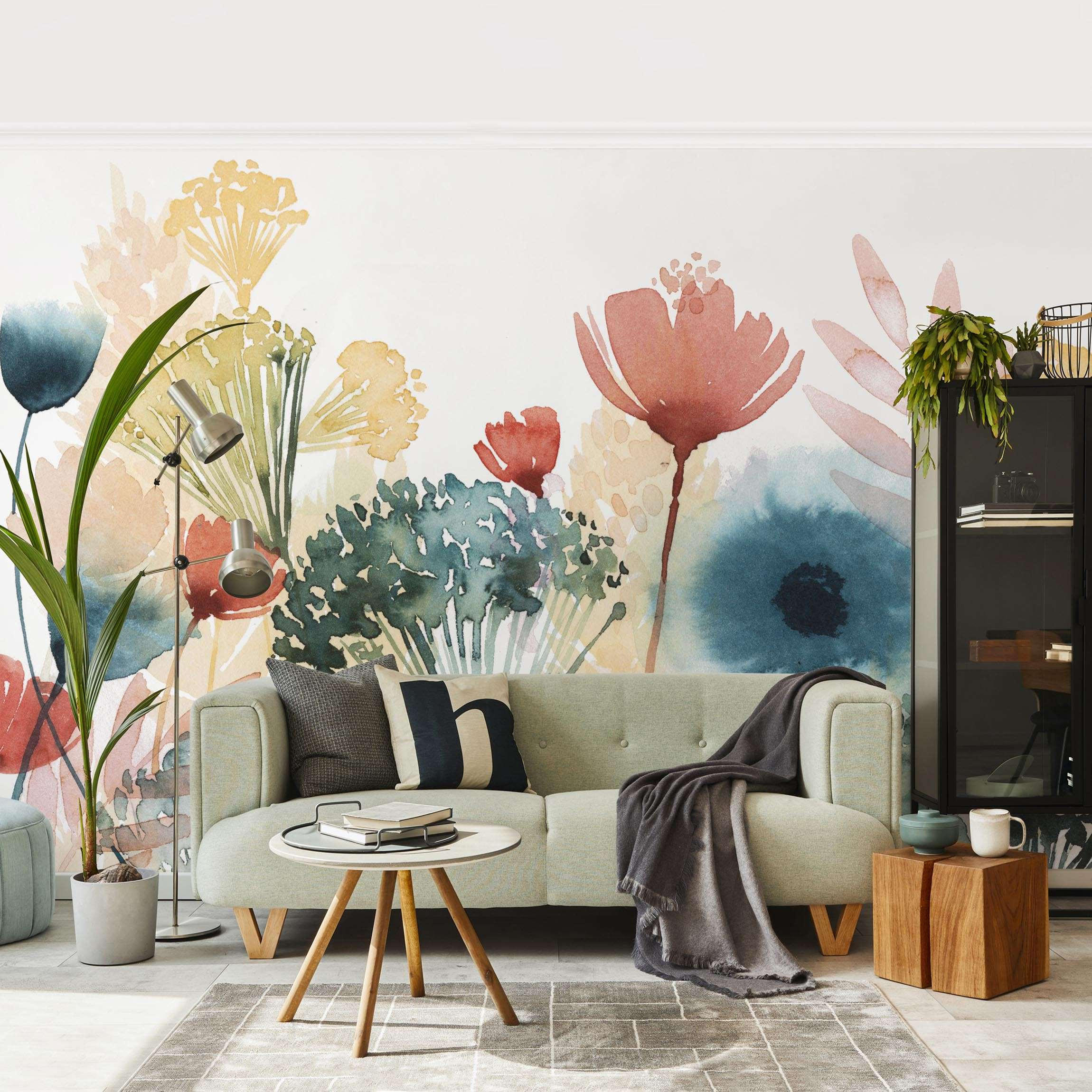 FOTOTAPETE Wildblumen im Sommer I 384/255 cm - Weiß, Papier (384/255cm) - Bilderwelten