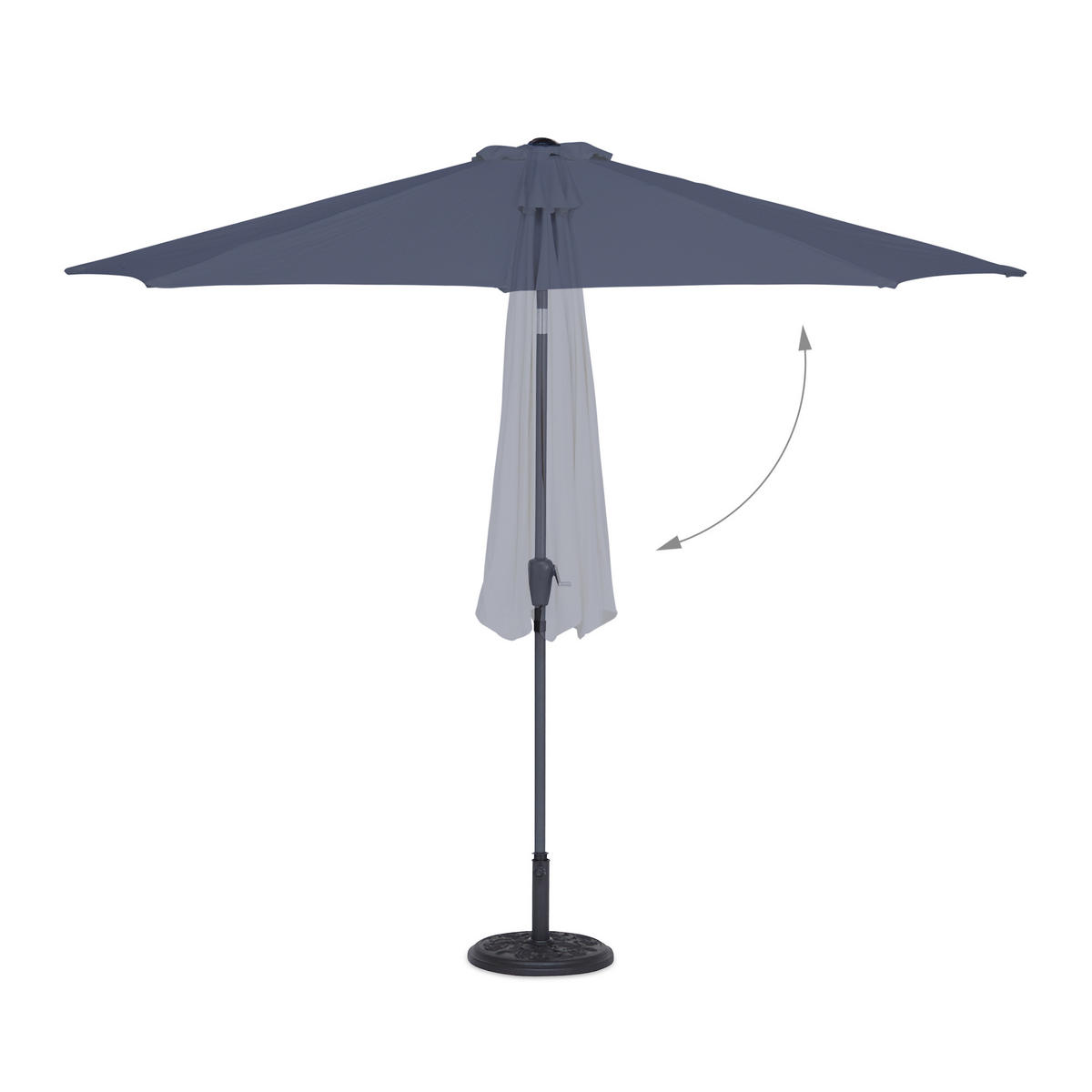 SONNENSCHIRM - Anthrazit, Textil/Metall (300/300cm) - Relaxdays