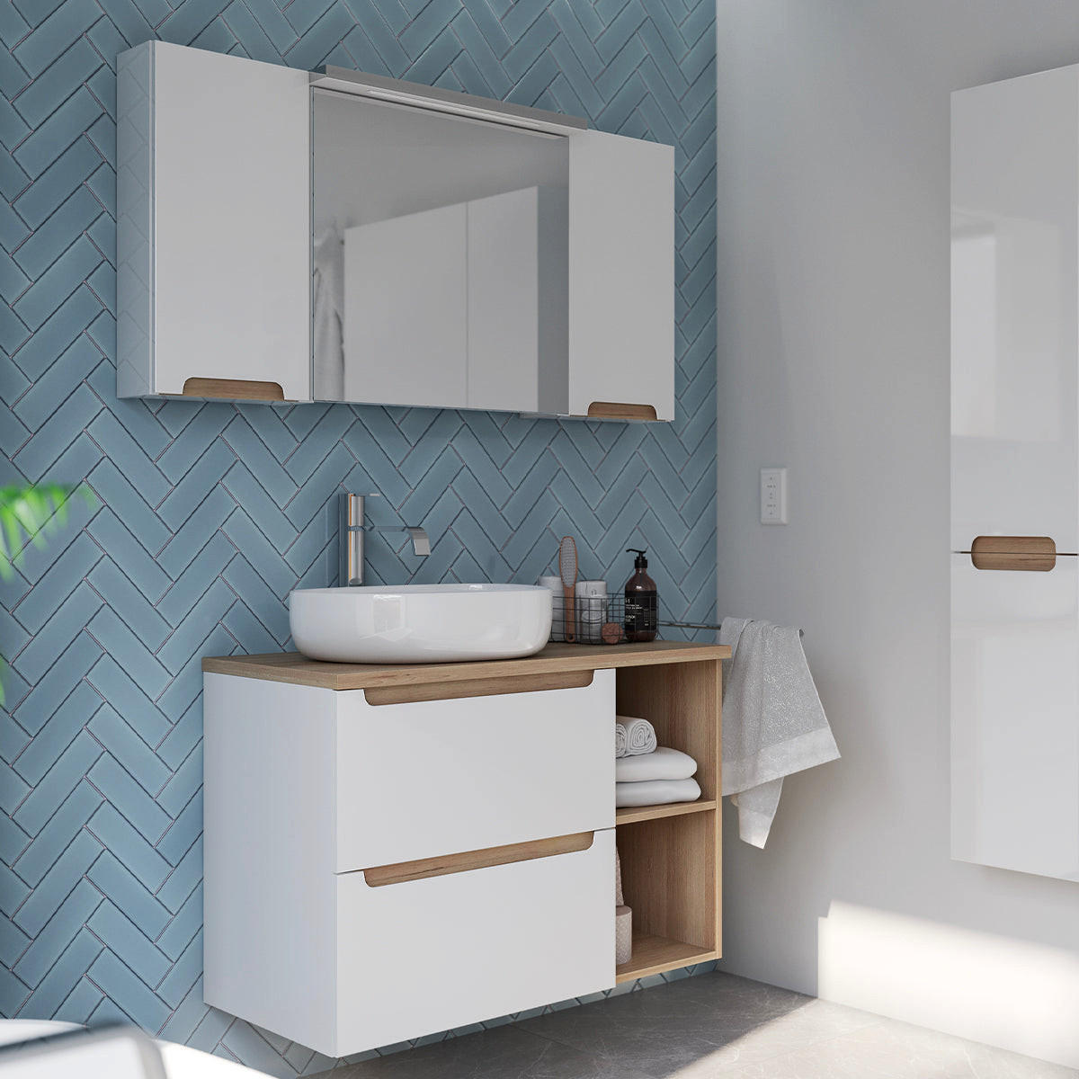 DONJI ELEMENT ZA UMIVAONIK 90cm Livia Bijeli - bijela, drvni materijal (90/62.5/46cm) - Petits-meubles
