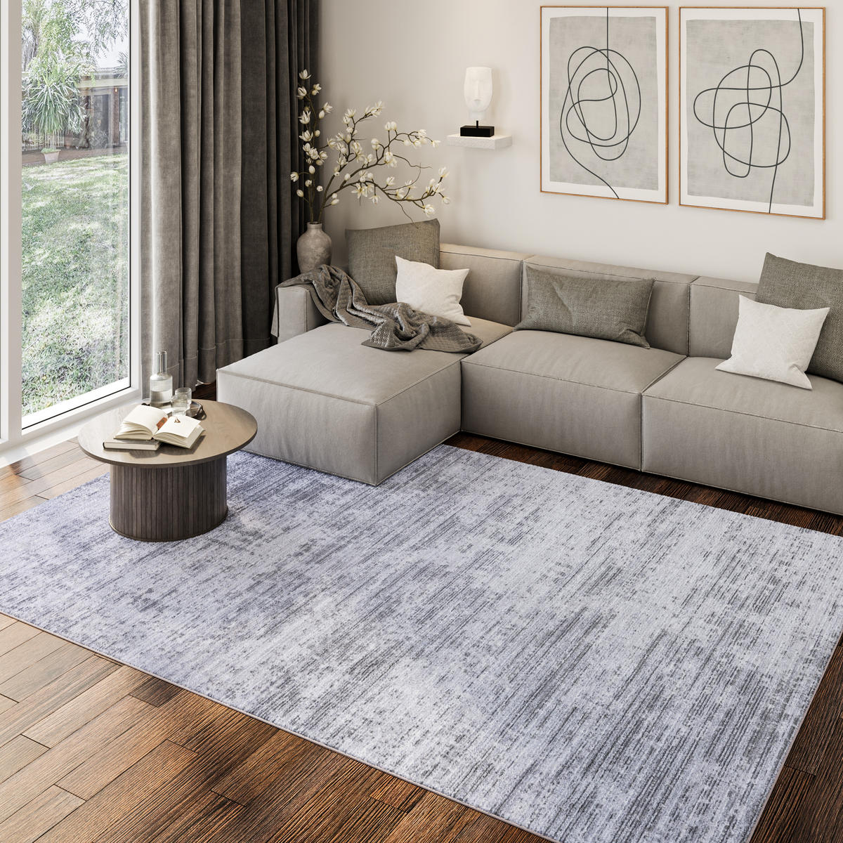 TEPPICH COMO Grau 160/230 cm - Grau, Kunststoff (160/230cm) - Tapiso