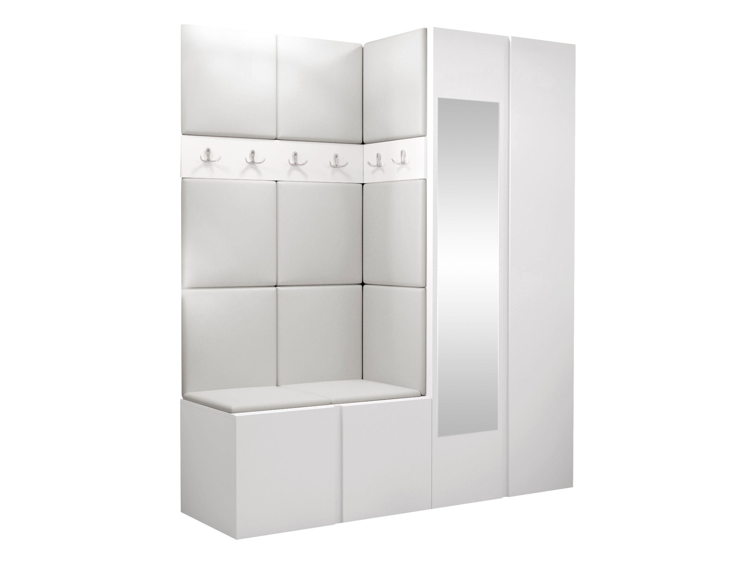 GARDEROBEN-SET Orion XII - Weiß, Holzwerkstoff/Kunststoff (158/186/46cm) - MIRJAN24