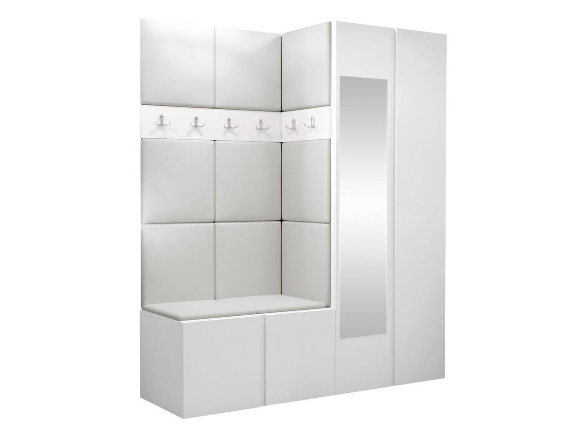 GARDEROBEN-SET Orion XII - Weiß, Holzwerkstoff/Kunststoff (158/186/46cm) - MIRJAN24