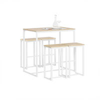 BARTISCH + 2 x BARHOCKER - Weiß, Holzwerkstoff (100/96/60cm) - SoBuy