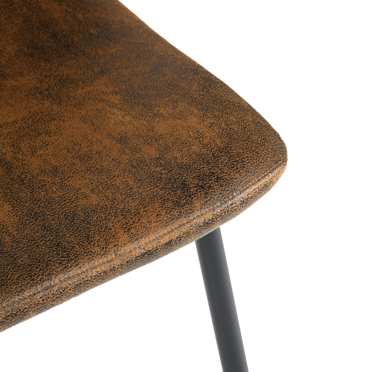 ESSTISCH SET dunkles Holz und Braun - Braun, Holzwerkstoff/Metall (120/75/80cm) - Urban Meuble