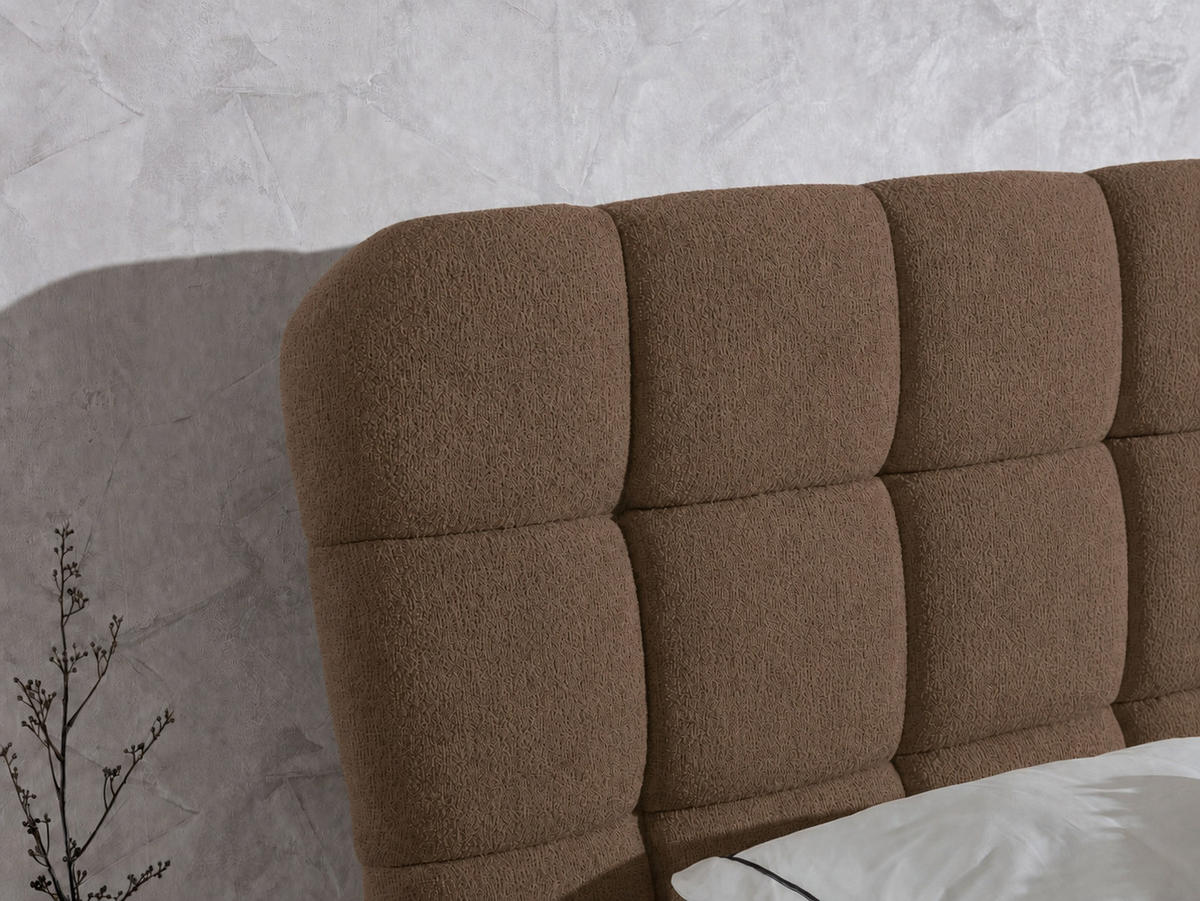 BOXSPRINGBETT mit Stauraum in 140x200 cm in Braun - Braun, Textil (140/200cm) - Home Collective