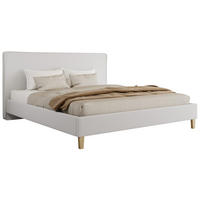 ČALÚNENÁ POSTEĽ LUMARO CLASSIC 140/200 - Biela Ekokoža - bez matraca - biela/jadrový buk, drevo/textil (140/200cm) - MKS