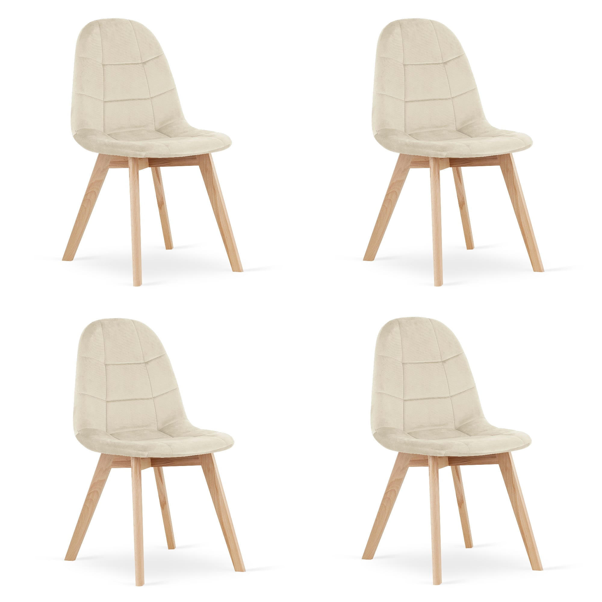 ESSZIMMERSTUHL 4-er Set NUUC beiger Sitz - Beige, Textil (44.5/81.5/54cm) - Valora