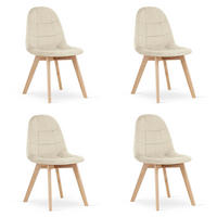 ESSZIMMERSTUHL 4-er Set NUUC beiger Sitz - Beige, Textil (44.5/81.5/54cm) - Valora