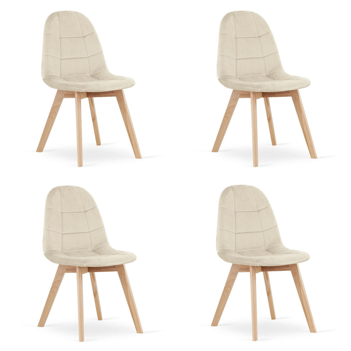 ESSZIMMERSTUHL 4-er Set NUUC beiger Sitz - Beige, Textil (44.5/81.5/54cm) - Valora